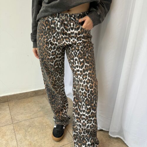 Jeans wide leg Animal Print